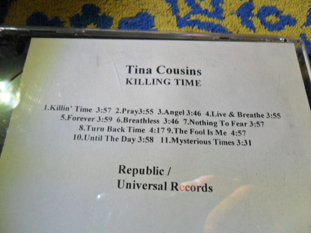 TINA COUSINS - KILLING TIME - 2000 RECORD COMPANY PROMO - PRE-RELEASE CD