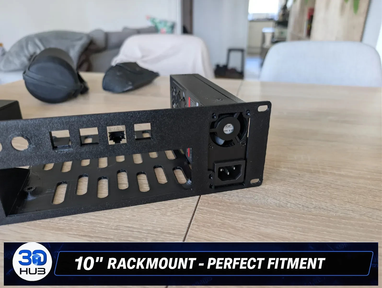 2U 10" Rackmount Mini-ITX Flex ATX PSU Case - 4 RJ45