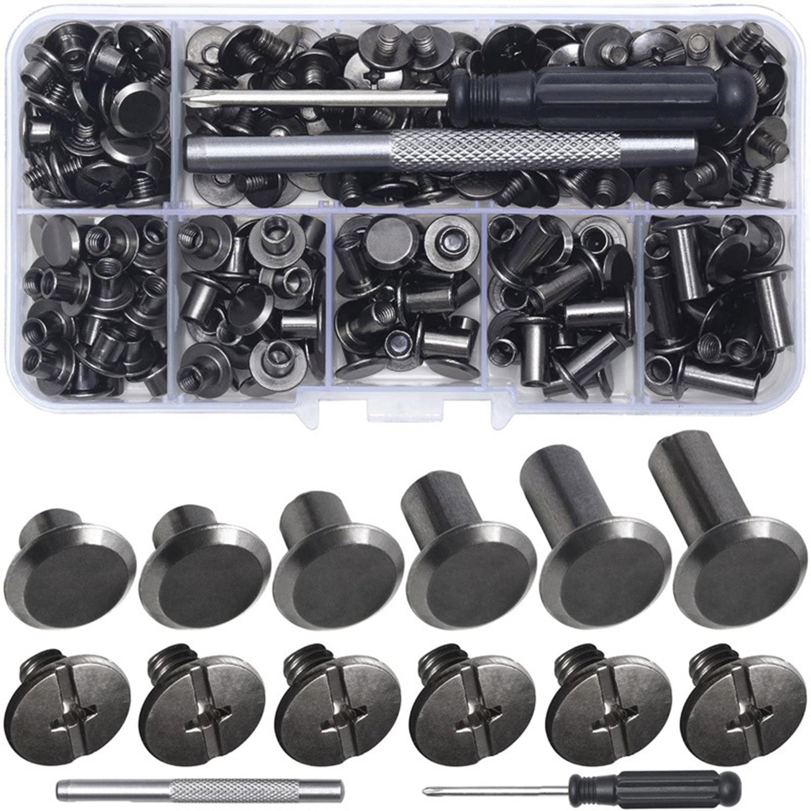 110set/pack No-pattern 6 sizes Chicago Screws For Home DIY Leather Working