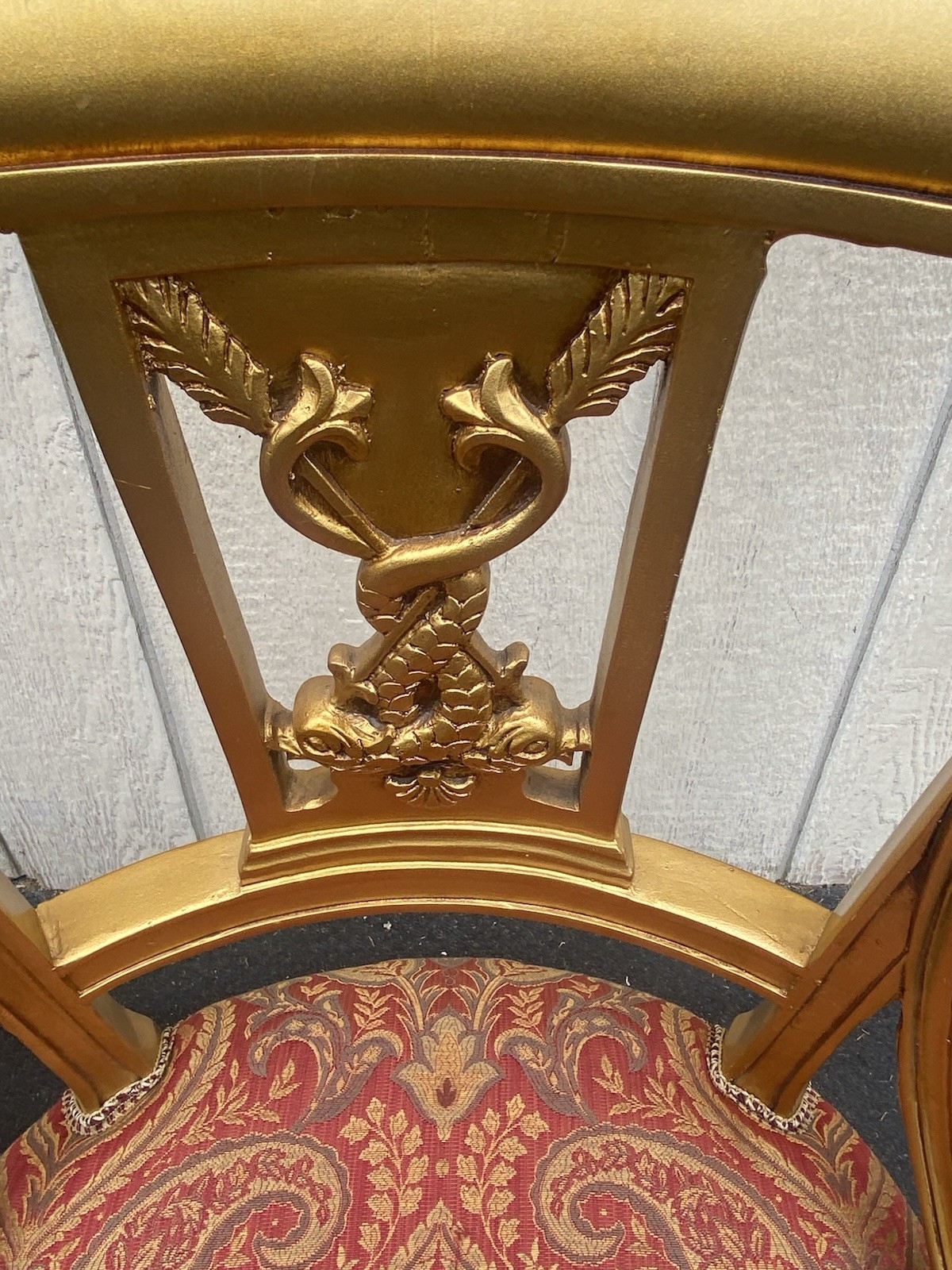 66455 Pair Custom Hand Made Decorator Chair s with Fish Figures.