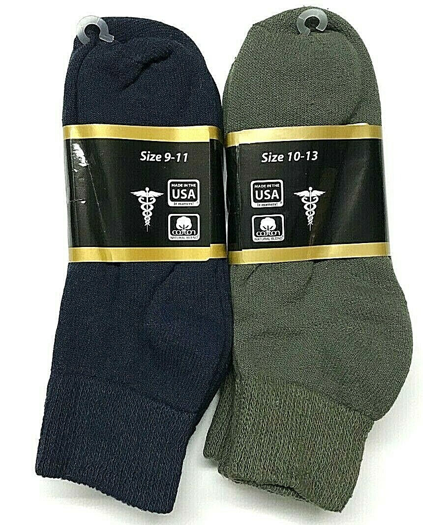 3 /6 /12 / Pair Non-Binding Top DIABETIC Colors Ankle Sock Size10-13 & 9-11 USA