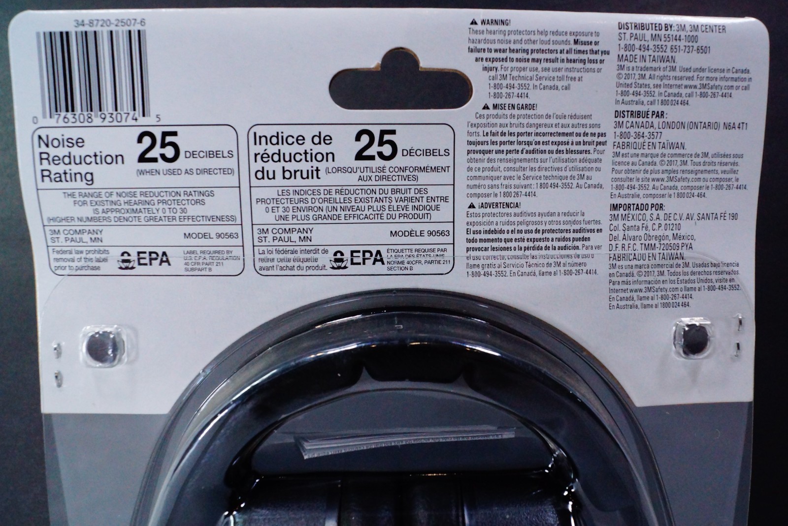 3M Lawn & Garden Folding Earmuff, Hearing Protection, 90563, Black