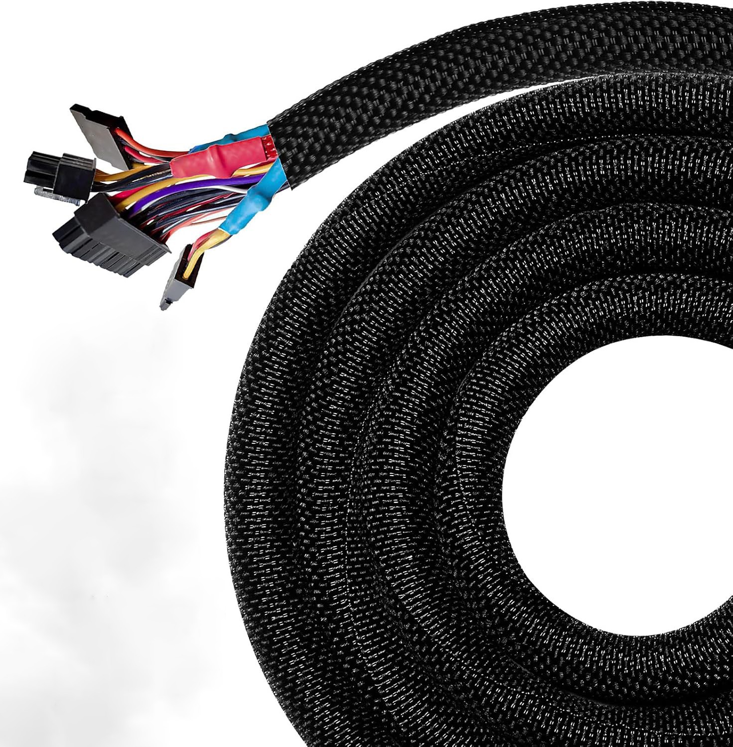 Split Cable Sleeve Cord Protect Wire Loom Tubing Mesh Woven Self Wrapping Lot
