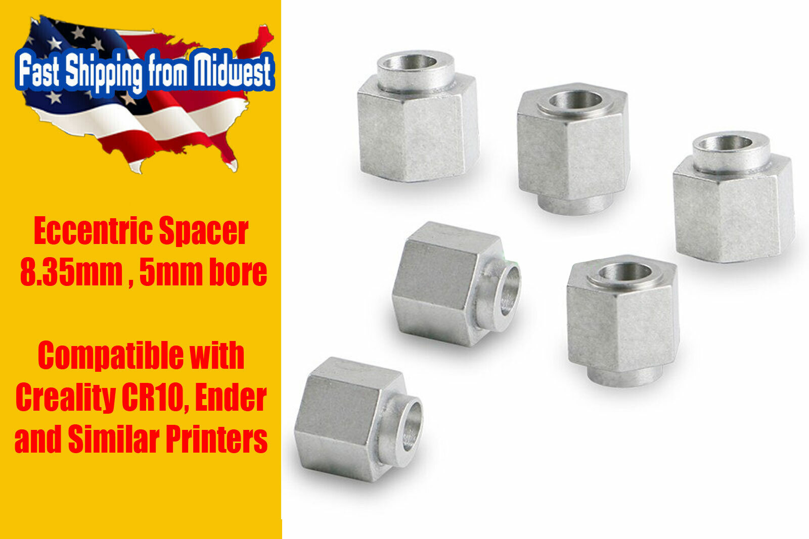 Eccentric Spacer 8.35mm, 5mm Bore, for 3D Printers & CNC