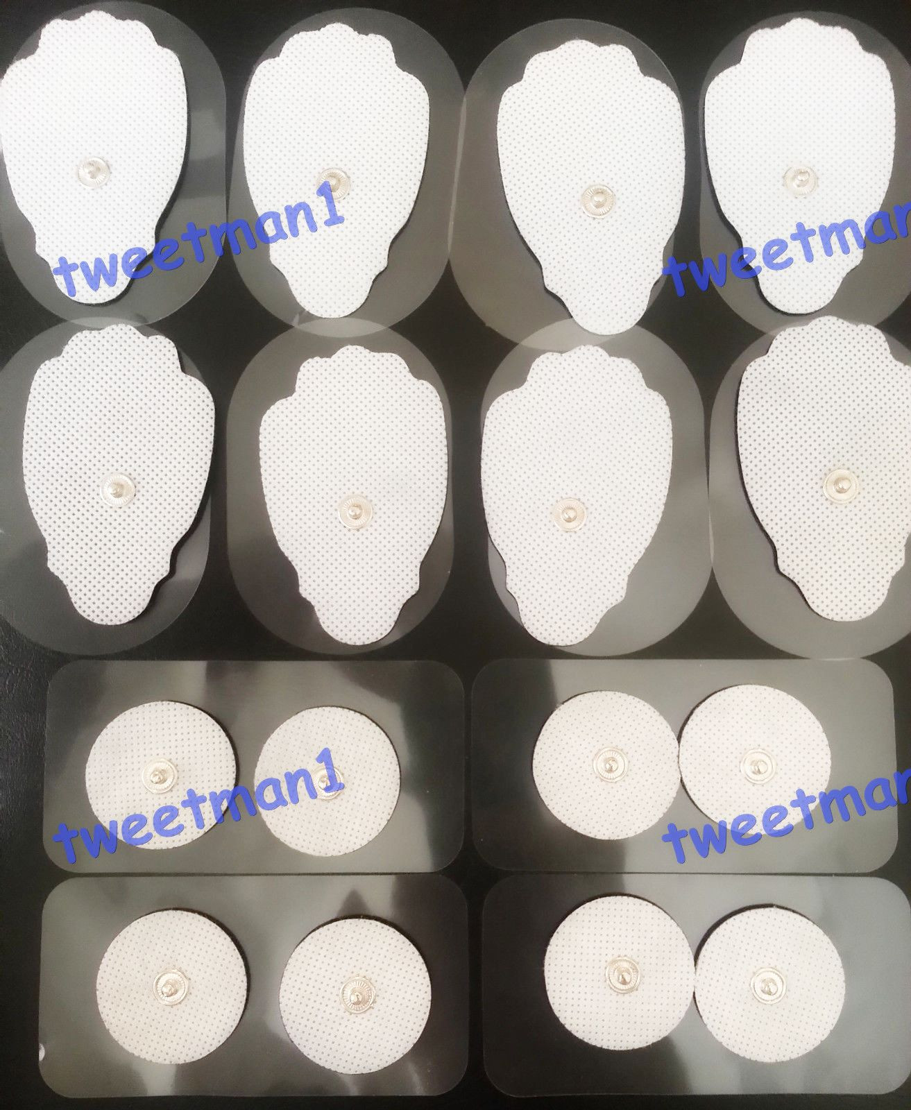 REPLACEMENT ELECTRODE PADS (8 LG, 8 SM) COMPATIBLE WITH IQ DIGITAL MASSAGER