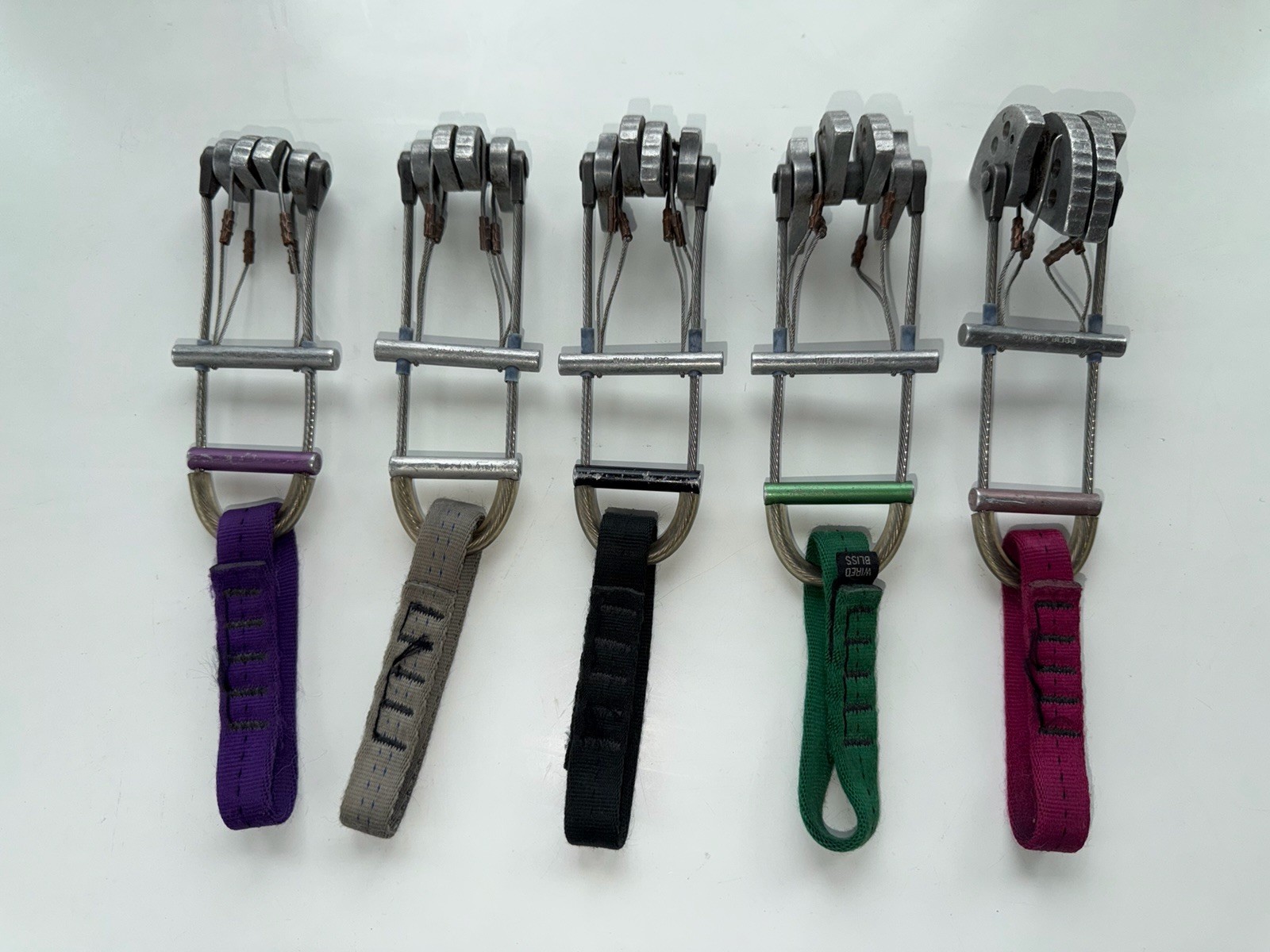 5 Vintage Wired Bliss TCU Quad Cams, Purple, Grey, Black, Green, Maroon