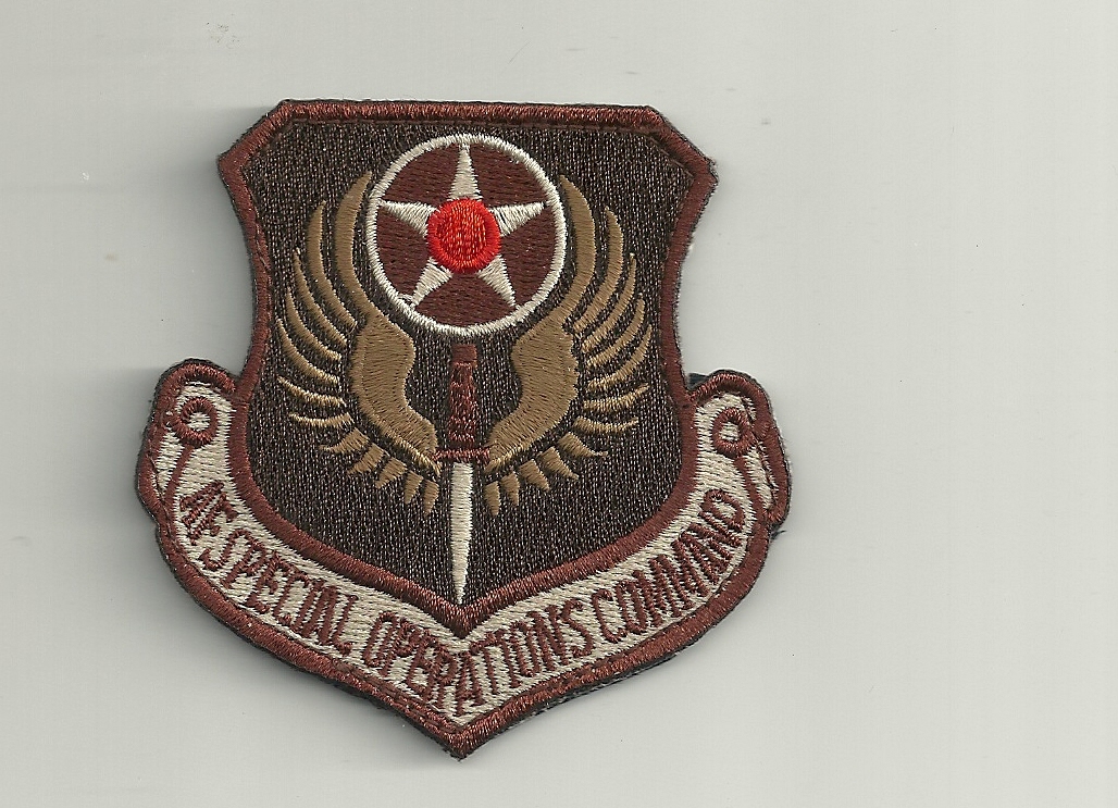 AFSOC AIR FORCE SPECIAL OPS COMMAND DESERT HOOK LOOP EMBROIDERED JACKET   PATCH