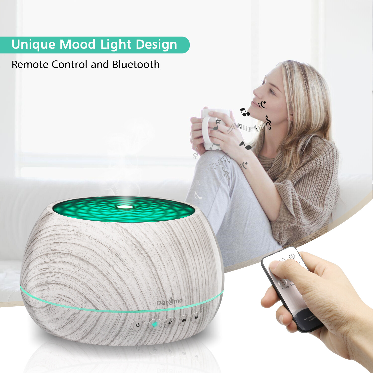 1000ml Essential Oil Diffuser, Daroma Aromatherapy Diffuser With Bluetooth Speak