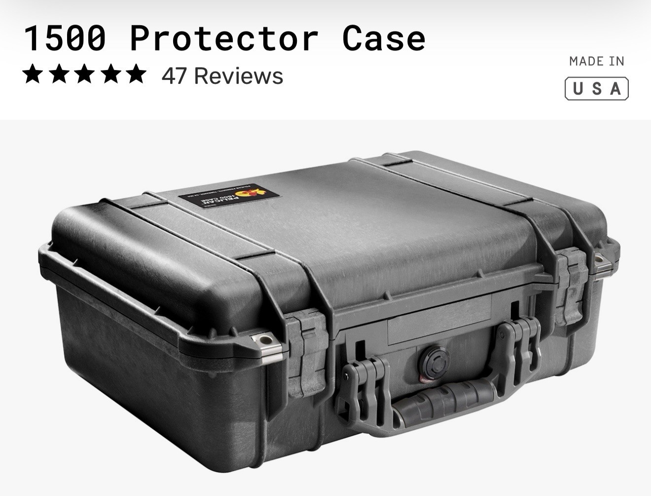 Pelican 1500 Hard Shell Case Protective Storage with Foam (BrandNew)