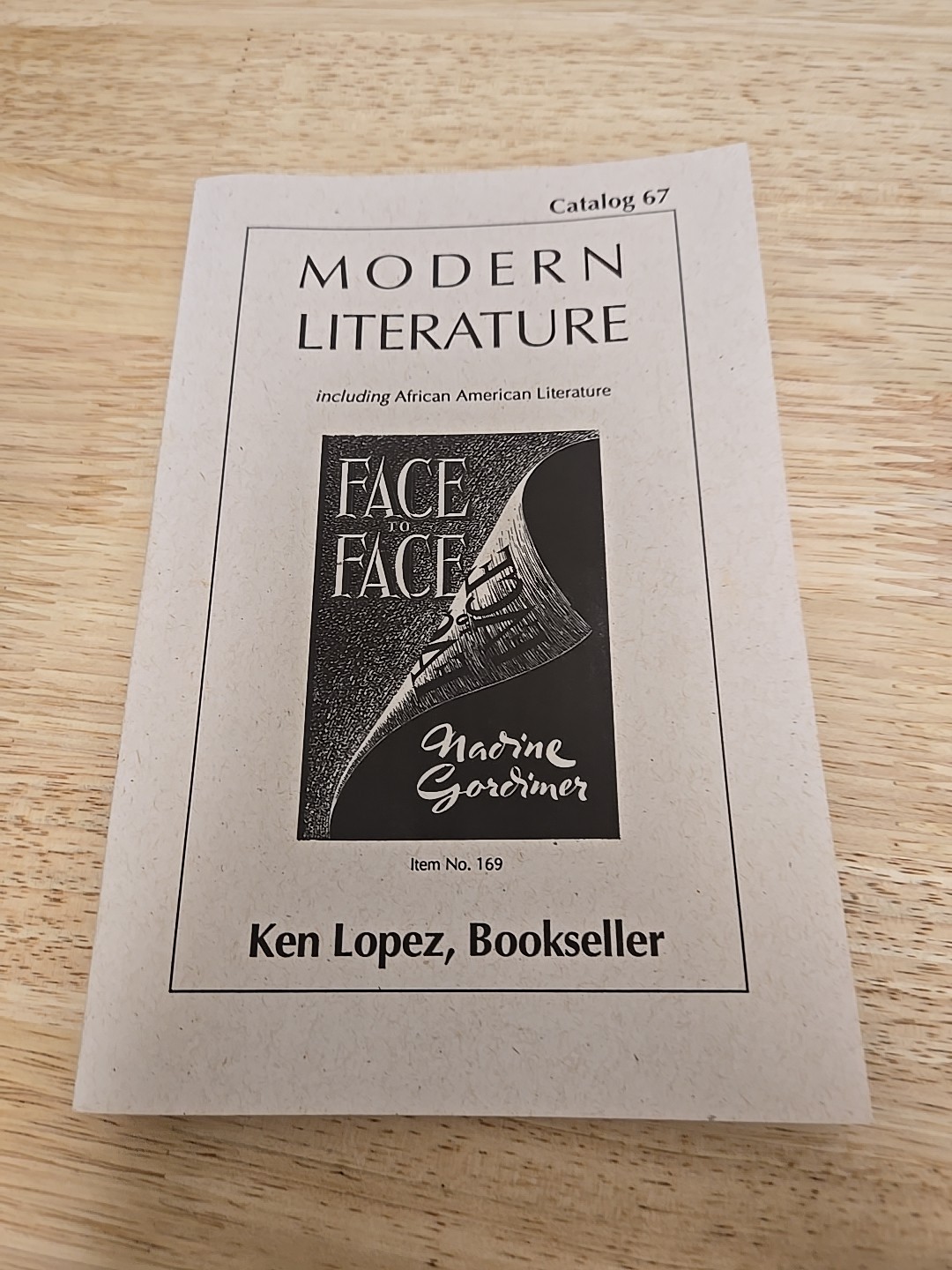 Ken Lopez, Bookseller Catalog 67 Modern Literature African American Literature