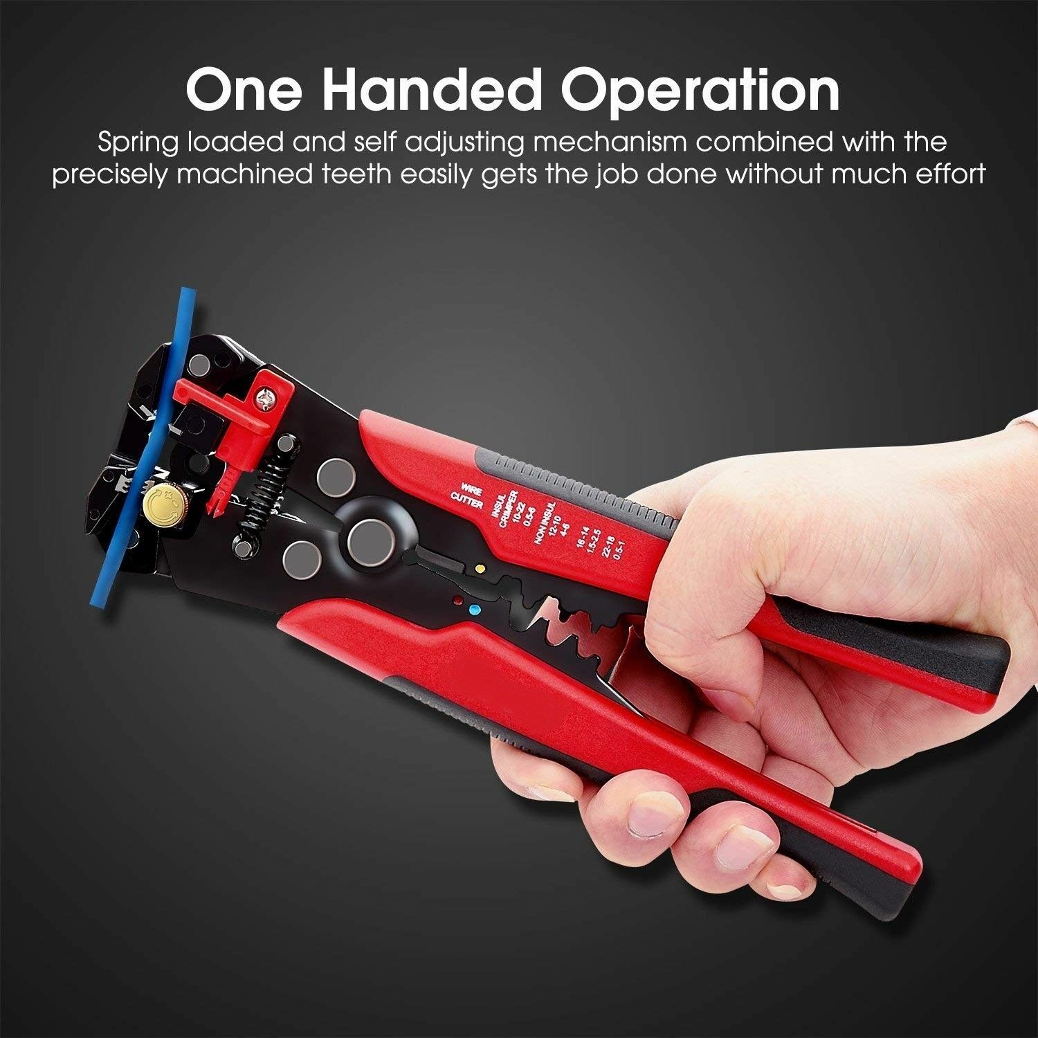 Self Adjusting Automatic Wire Stripper Cutter Crimper Cable Stripping Tool 8"