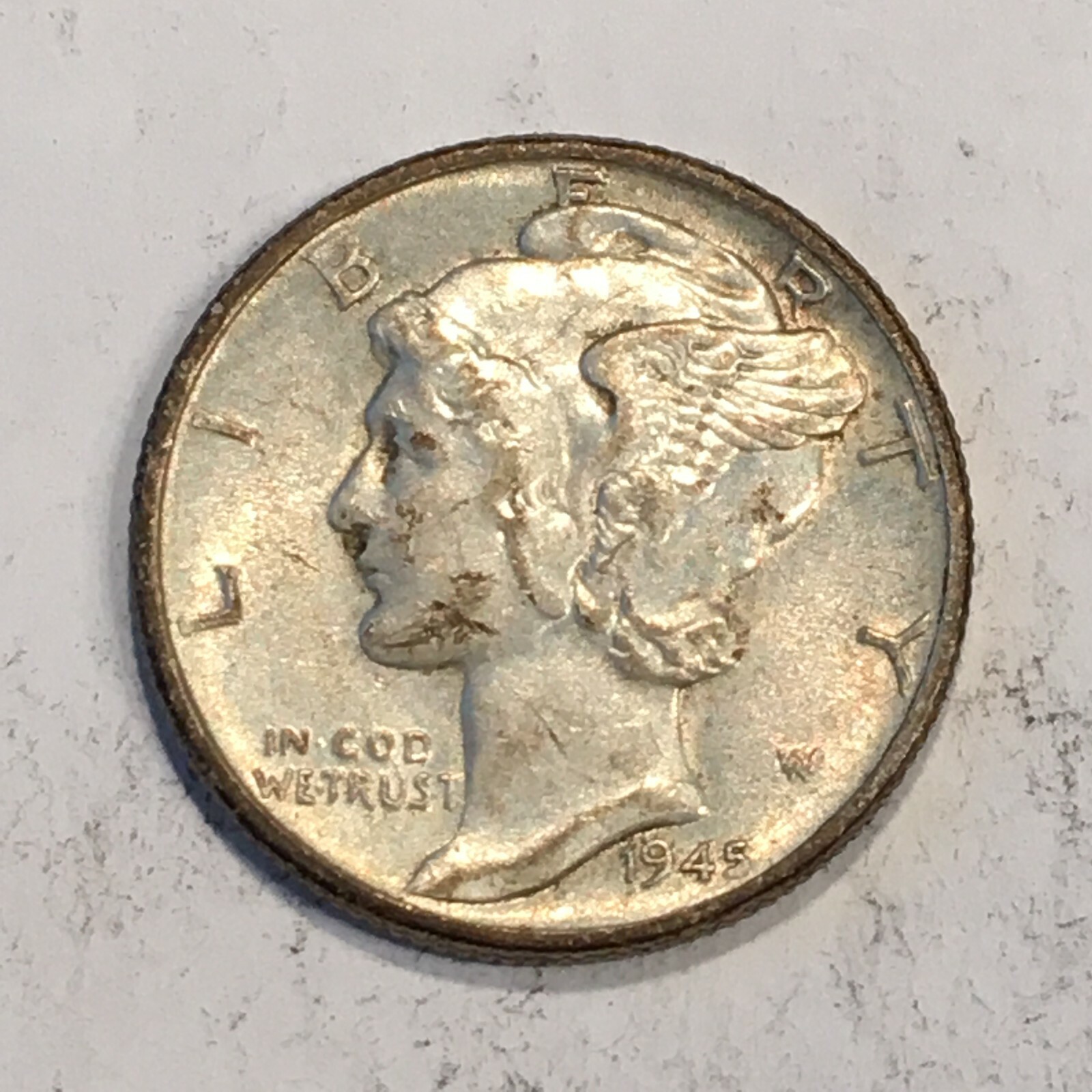 1945 Silver Mercury Dime - High Quality Scans #L915