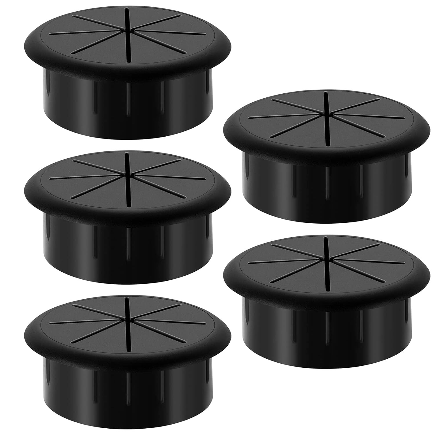 HYCC 2 Inch Desk Grommet Black, Desk Hole Cover for Cables, Flexible Cable Gromm
