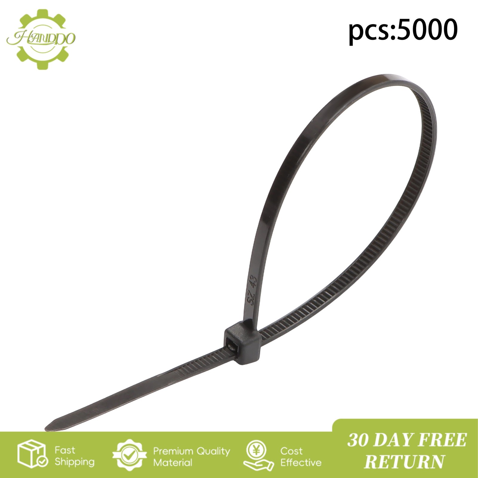 Zip Ties 12 inch (5000 Pack), Black, 100lbs Tensile Strength, UV Resistant