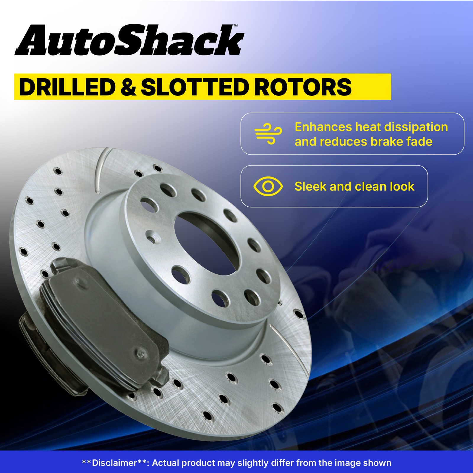Rear Drilled Slotted Brake Rotors Ceramic Pads for 2008-2013 Toyota Highlander