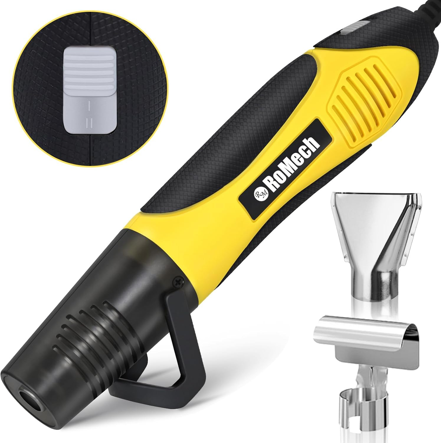 350W Heat Gun with 2 Nozzles, Dual Temp Heat Gun 400°F-660°F, Fast Heat Hot Air