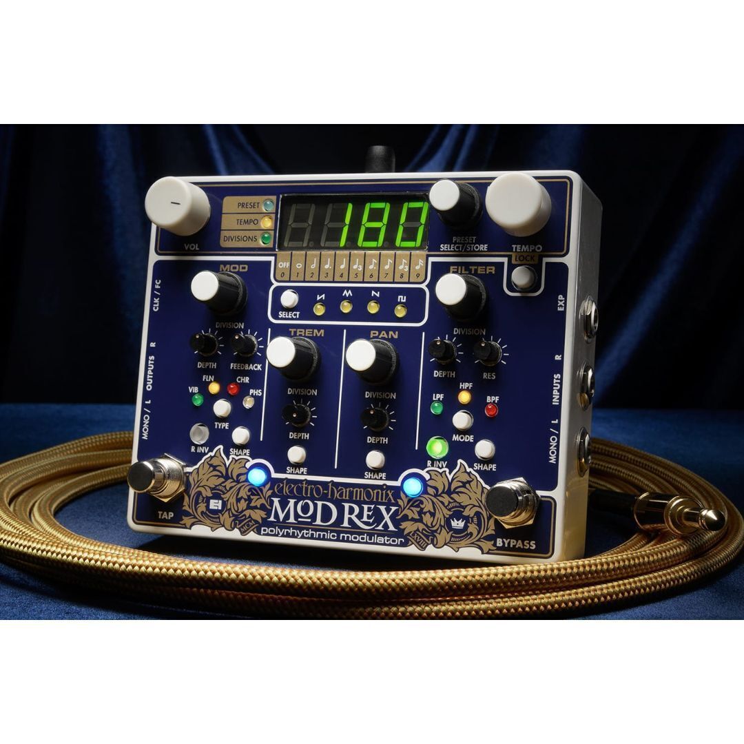 Electro-Harmonix Mod Rex Polyrhythmic Modulator Guitar Pedal with 4 Modulations