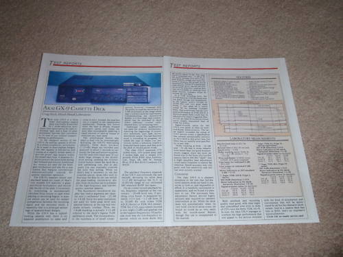 Akai GX-9 Cassette Review, 1985, 2 pgs, Full Test