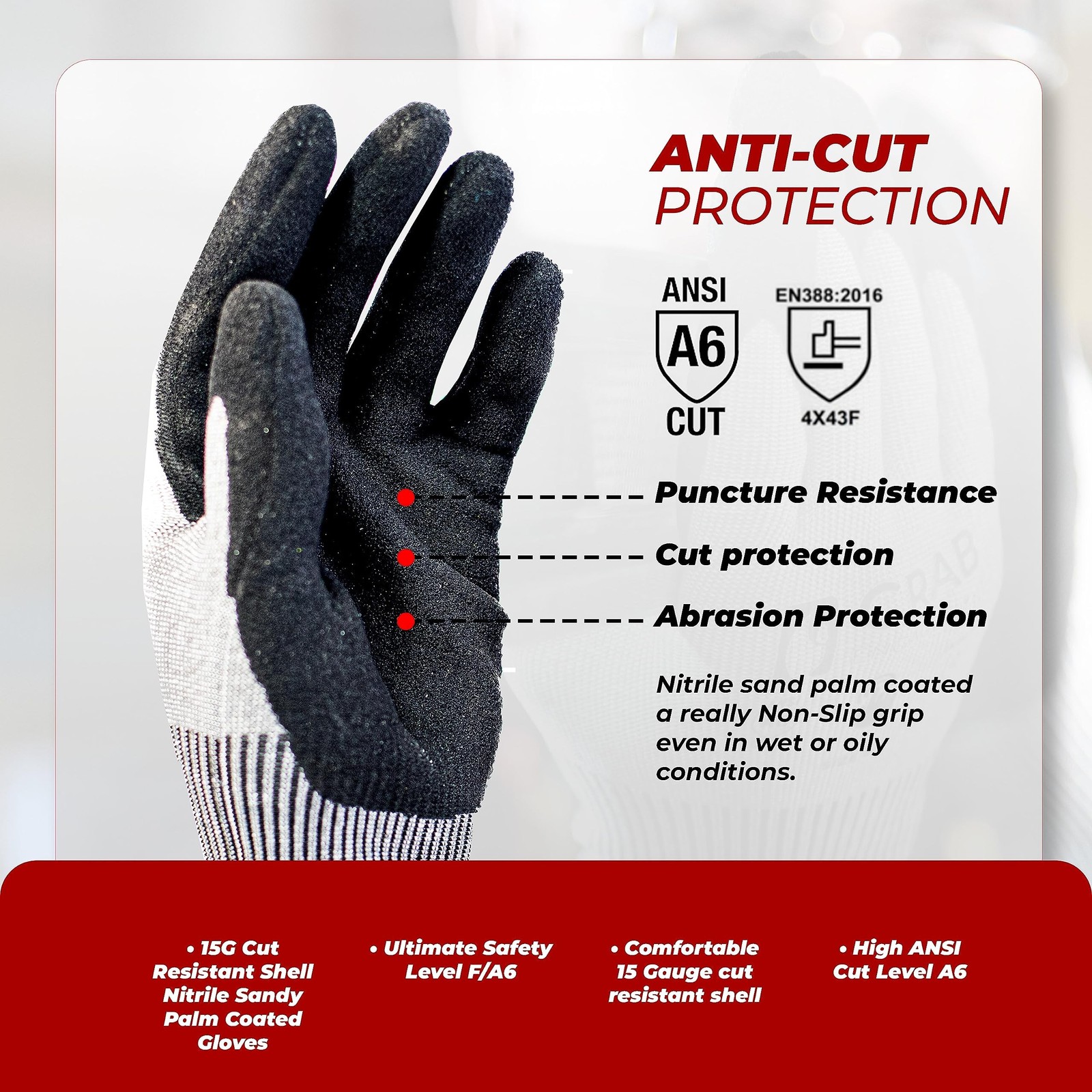 Working Gloves Nylon Ultra-elastic With Nitrile Microfoam Coating, Heavy Duty...