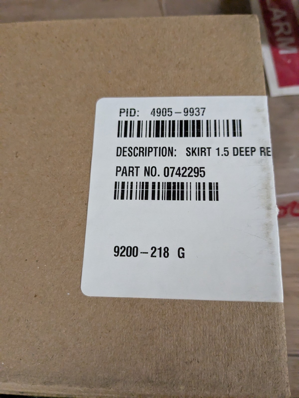 SIMPLEX 4905-9937 SKIRT 1.5 DEEP RED