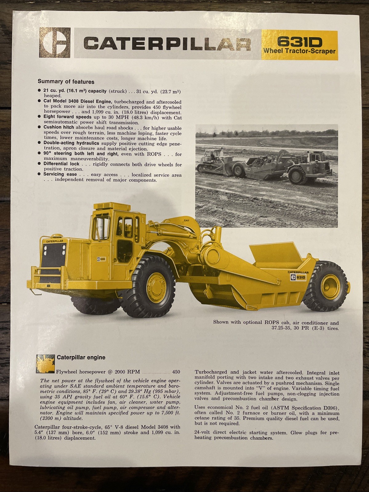 Caterpillar 631D Wheel Tractor-Scraper Brochure ‘75