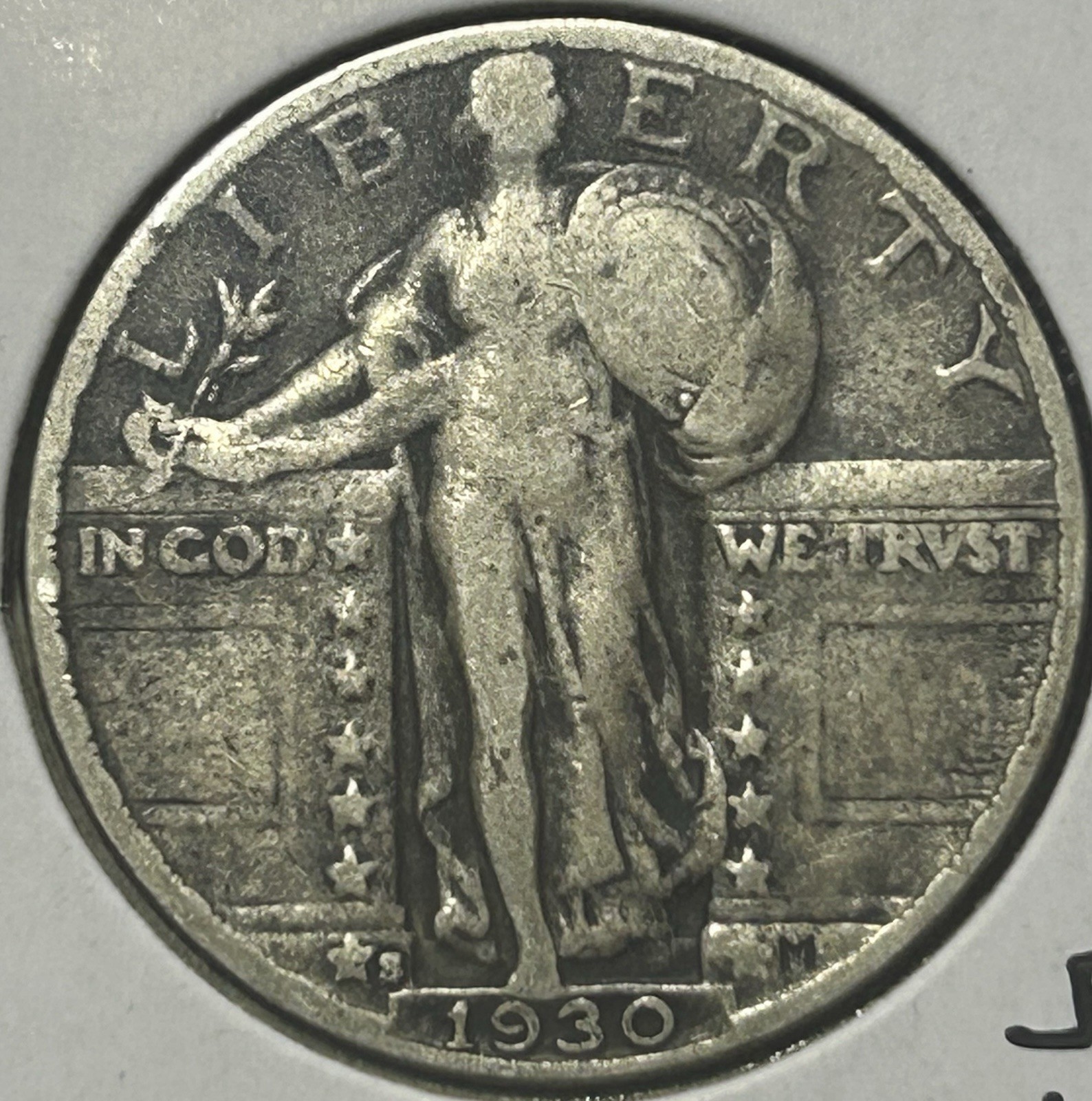 1930-S Standing Liberty Quarter 25C Silver San Francisco - Last year of the SLQ