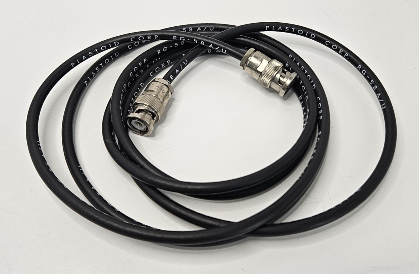 Plastoid Corp RG-58 A/U Coaxial Cable Male BNC Connectors Ends 6 Feet