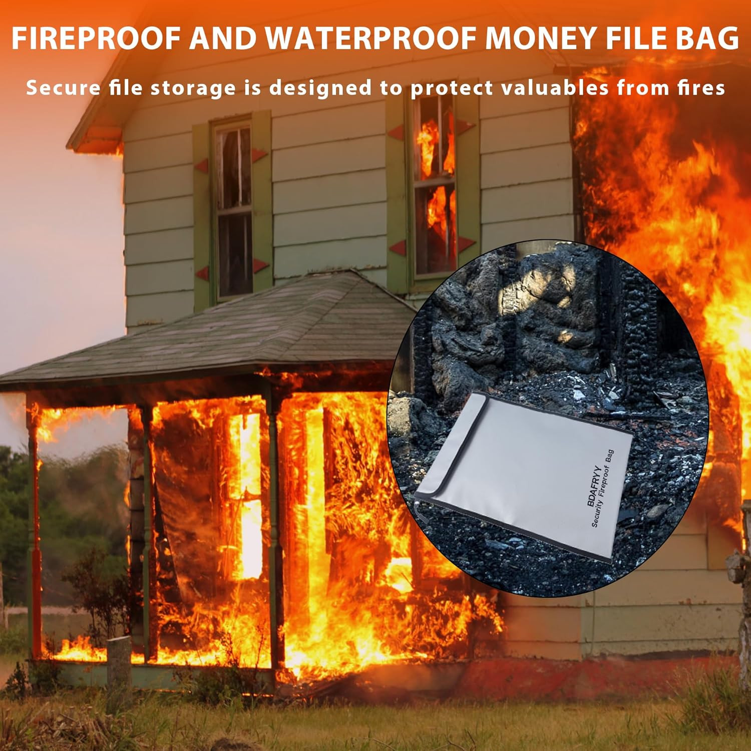 Fireproof Waterproof Document and Money Storage Bag - 3 Pack