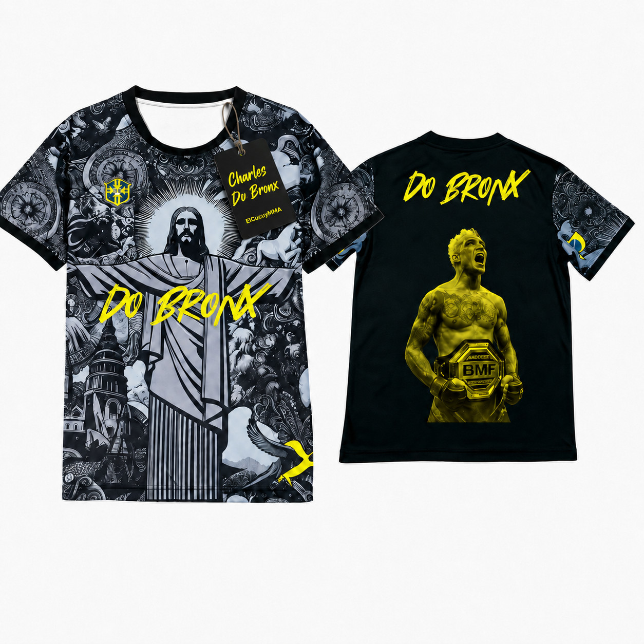 Men's Charles Oliveira "Do Bronx" UFC T-Shirt Black Brazil Jersey Edition