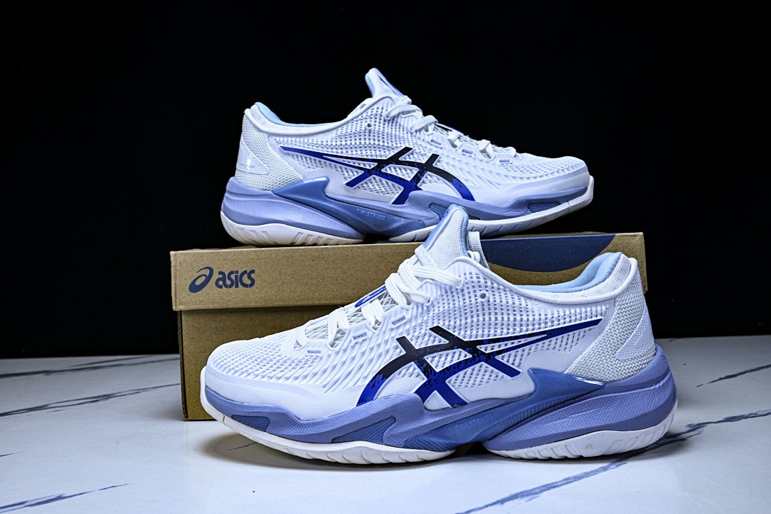 ASIC* Court FF 3 Novak White Tuna Blue 1041A522-967 Men's Shoes Size 4-11