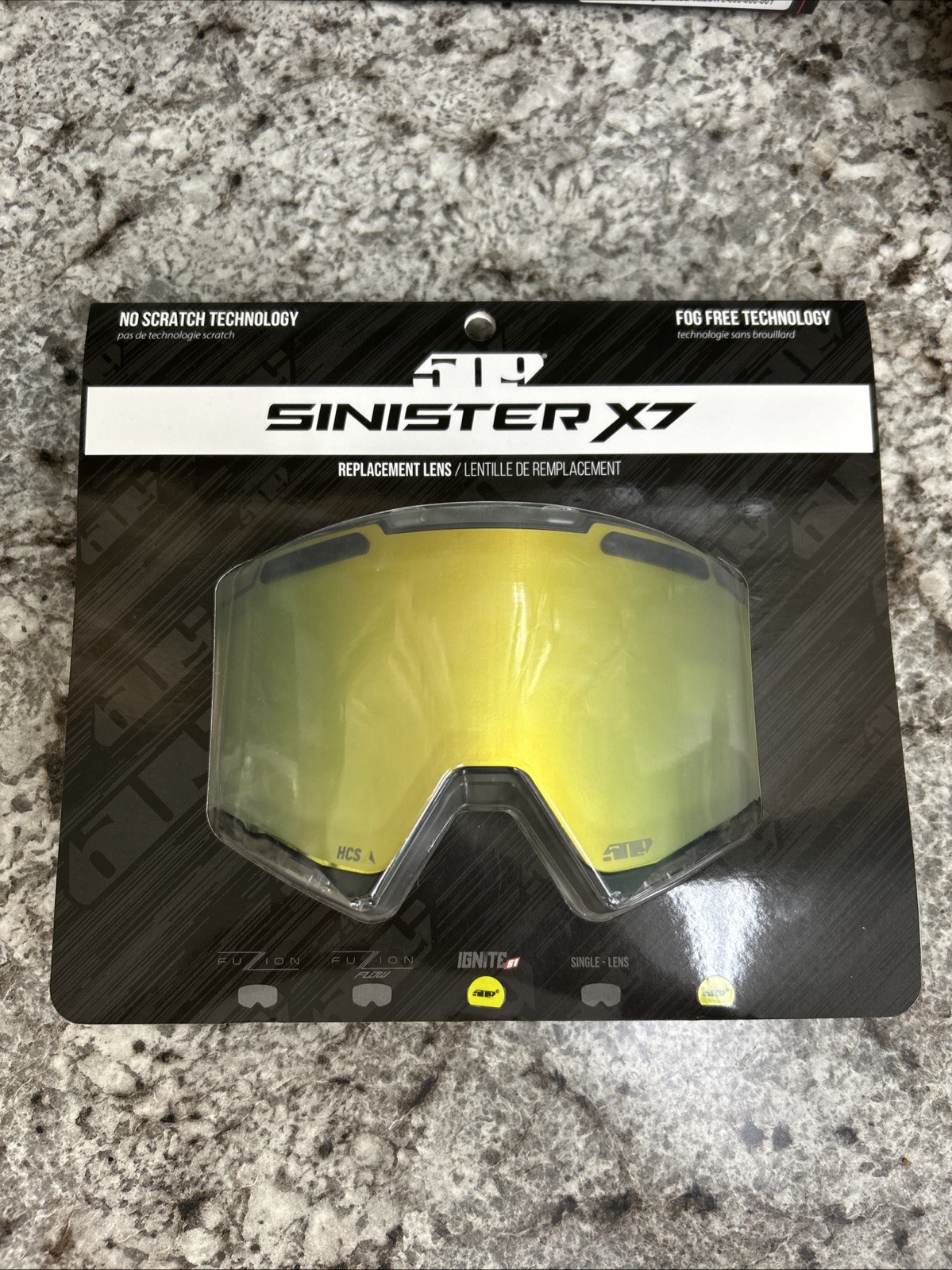 509 Sinister X7 Ignite S1 Heated Lens Anti Fog Hi-Vis Mirror Light Yellow