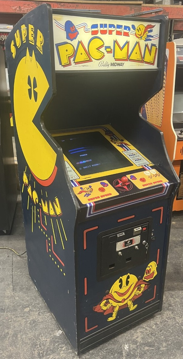 SUPER PAC-MAN ARCADE MACHINE by MIDWAY 1982 (Excellent Condition) *RARE*