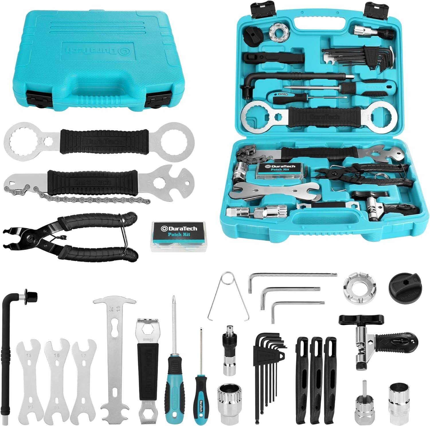 41 Pieces Bike Repair Tools, Complete Bike Tools Kit with Storage Box