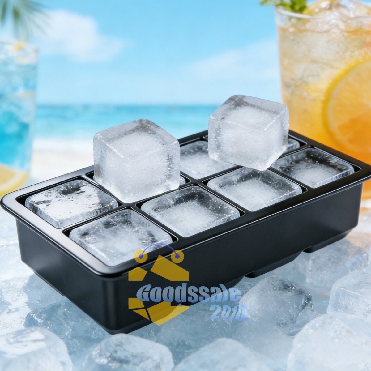 Silicone Ice Cubed Maker 1.89in Cubic Square Blocks Tray Molds Whiskey Cocktails