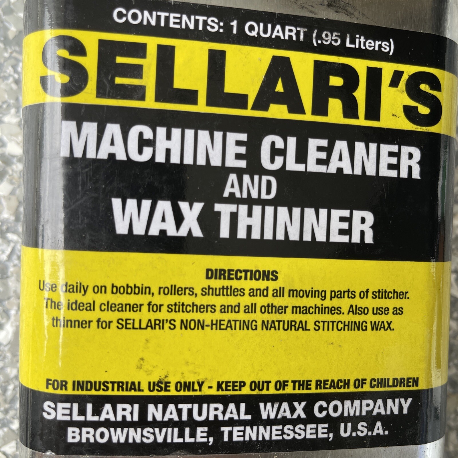 Sellari's Machine Cleaner And Wax Thinner 1 Quart