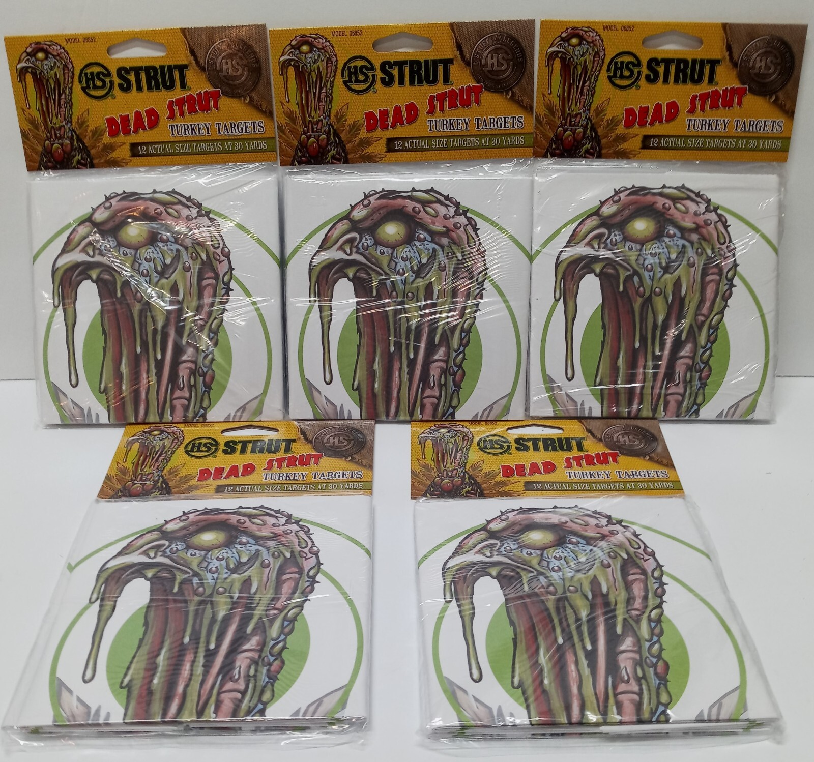 Lot of 5 HS Strut Dead Strut Targets Actual Size Turkey Head 06852 12 Each Pack