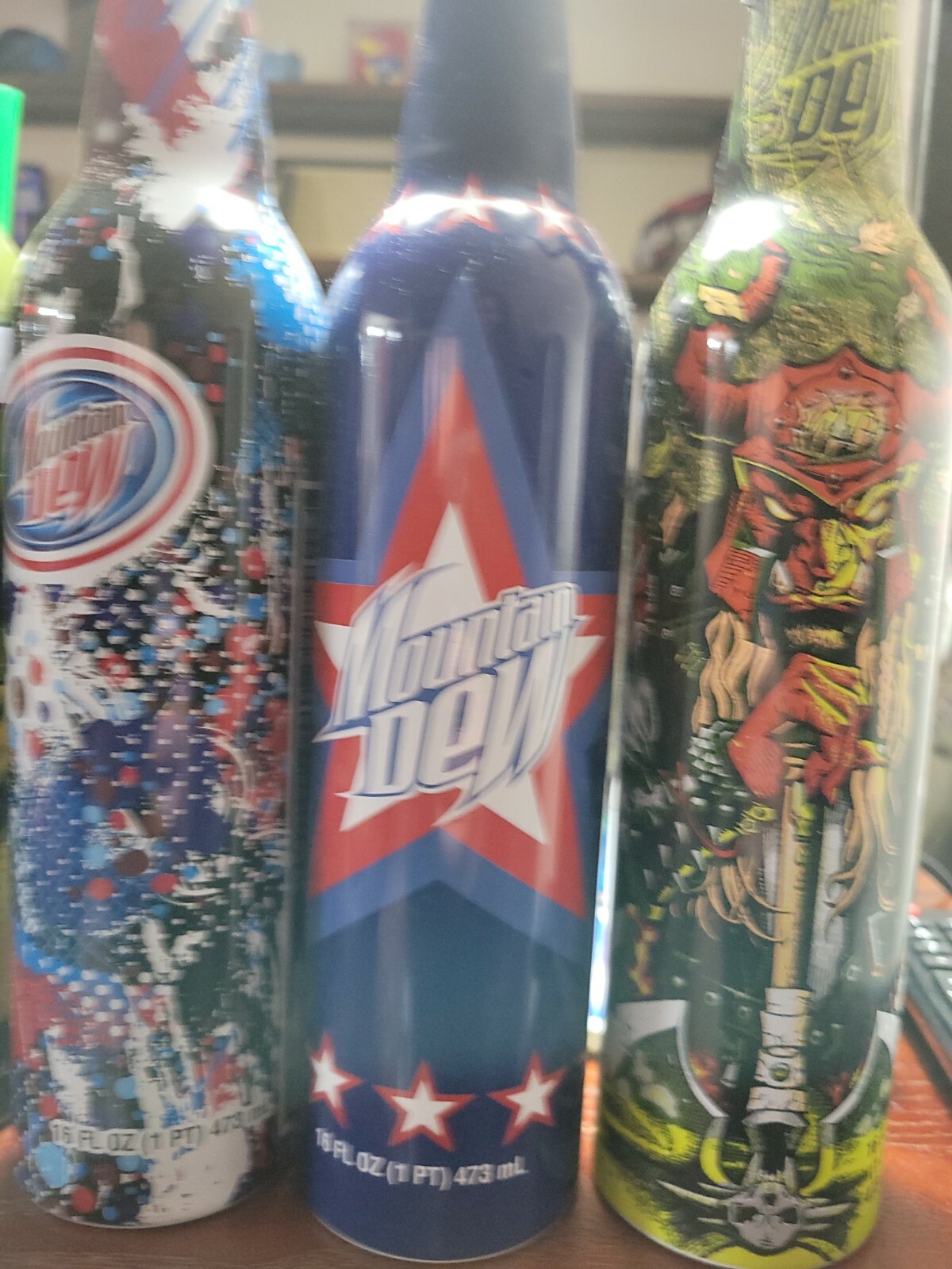 mountain dew collectable Aluminum bottles