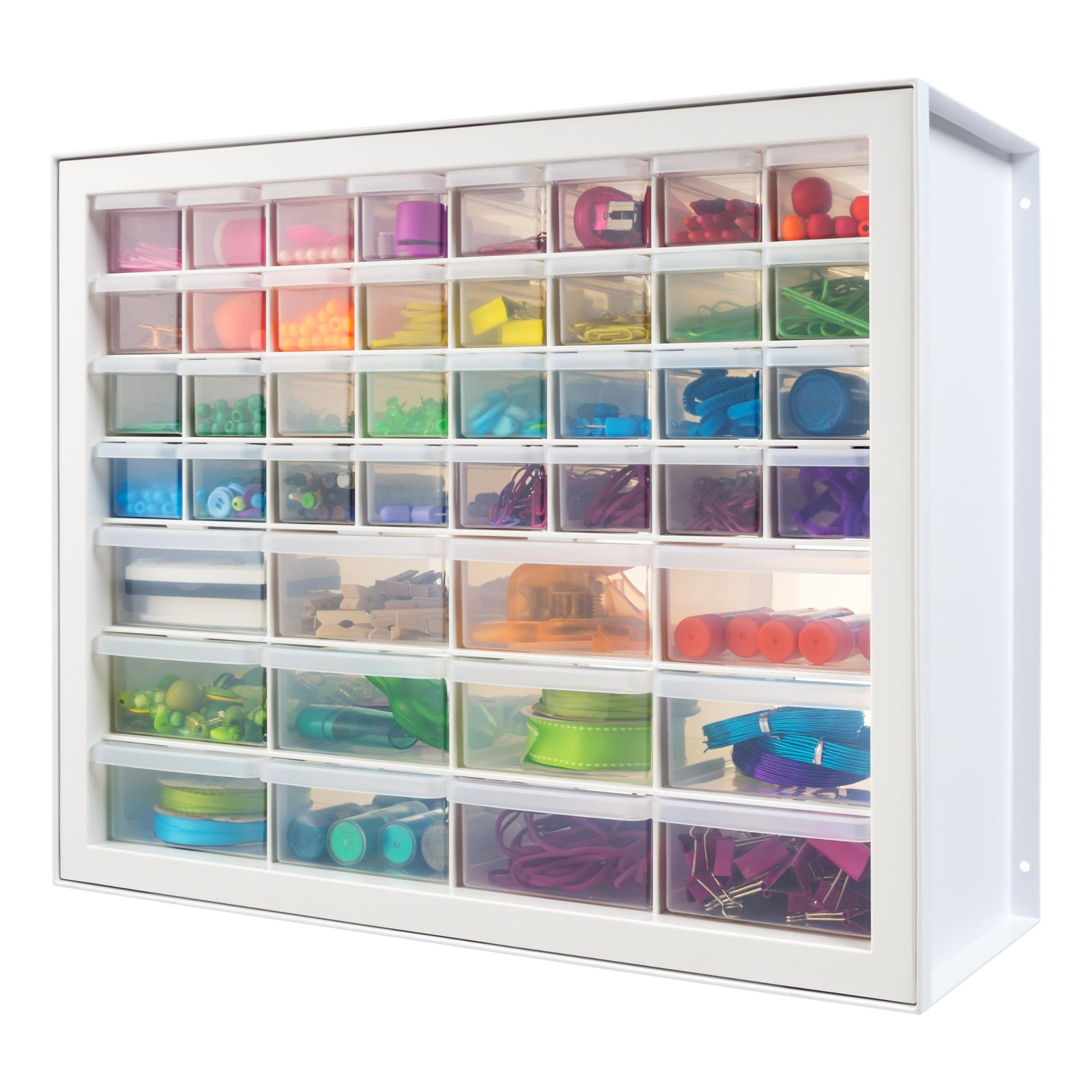 IRIS USA Screw Tool Organizer Small Parts Cabinet Chest, 44 Drawer, White