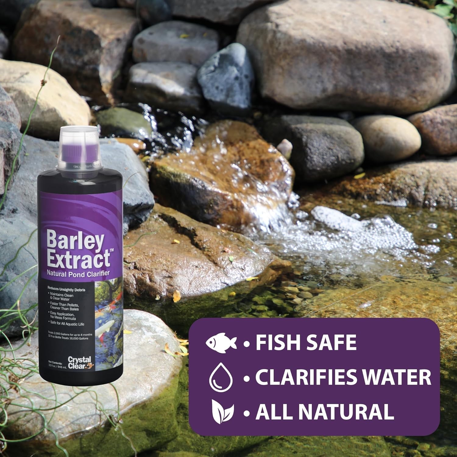 Clear Water Solution for Fountains - 1 Gallon