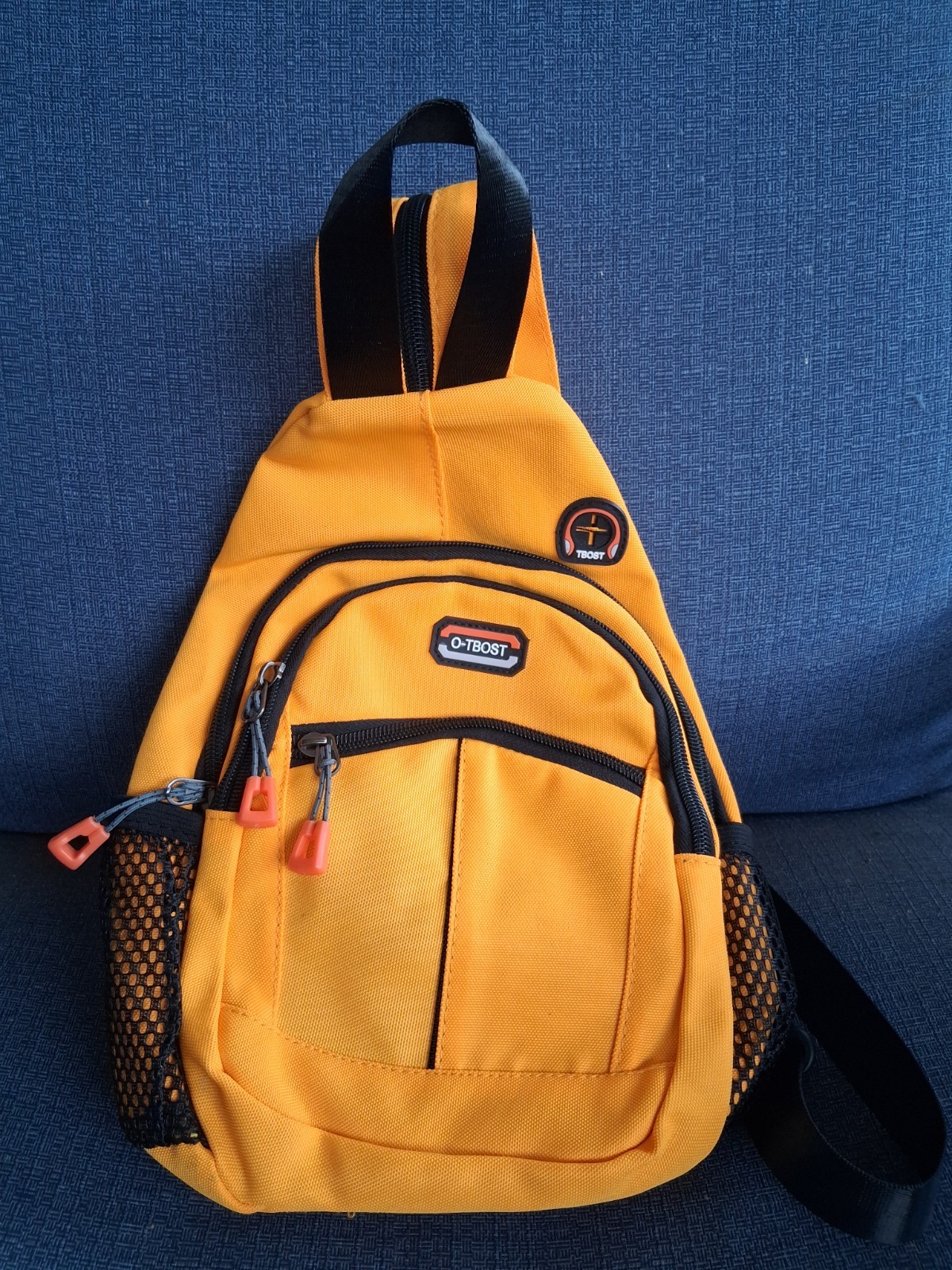 O-TBOST Gold Small Sling Backpack 10L 3 Pockets Zip Adjustable Strap