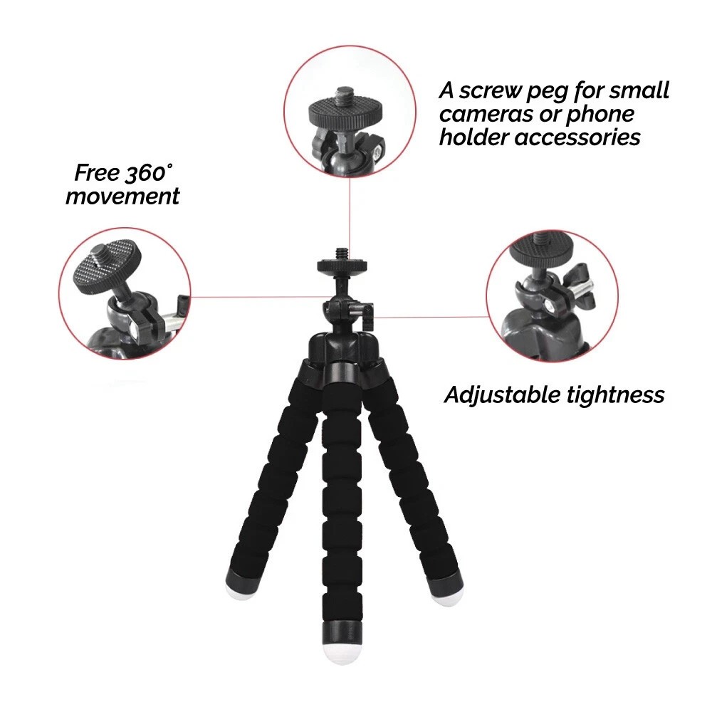 Tripod Stand w/ Phone Holder Mini Octopus Small Adjustable Mount iPhone Samsung2