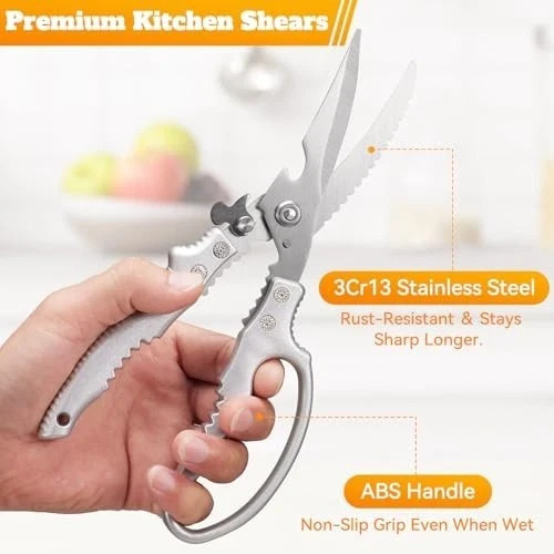 Heavy Duty Kitchen Scissors, Poultry Shears for Meat, Chicken, Bone, Turkey, …