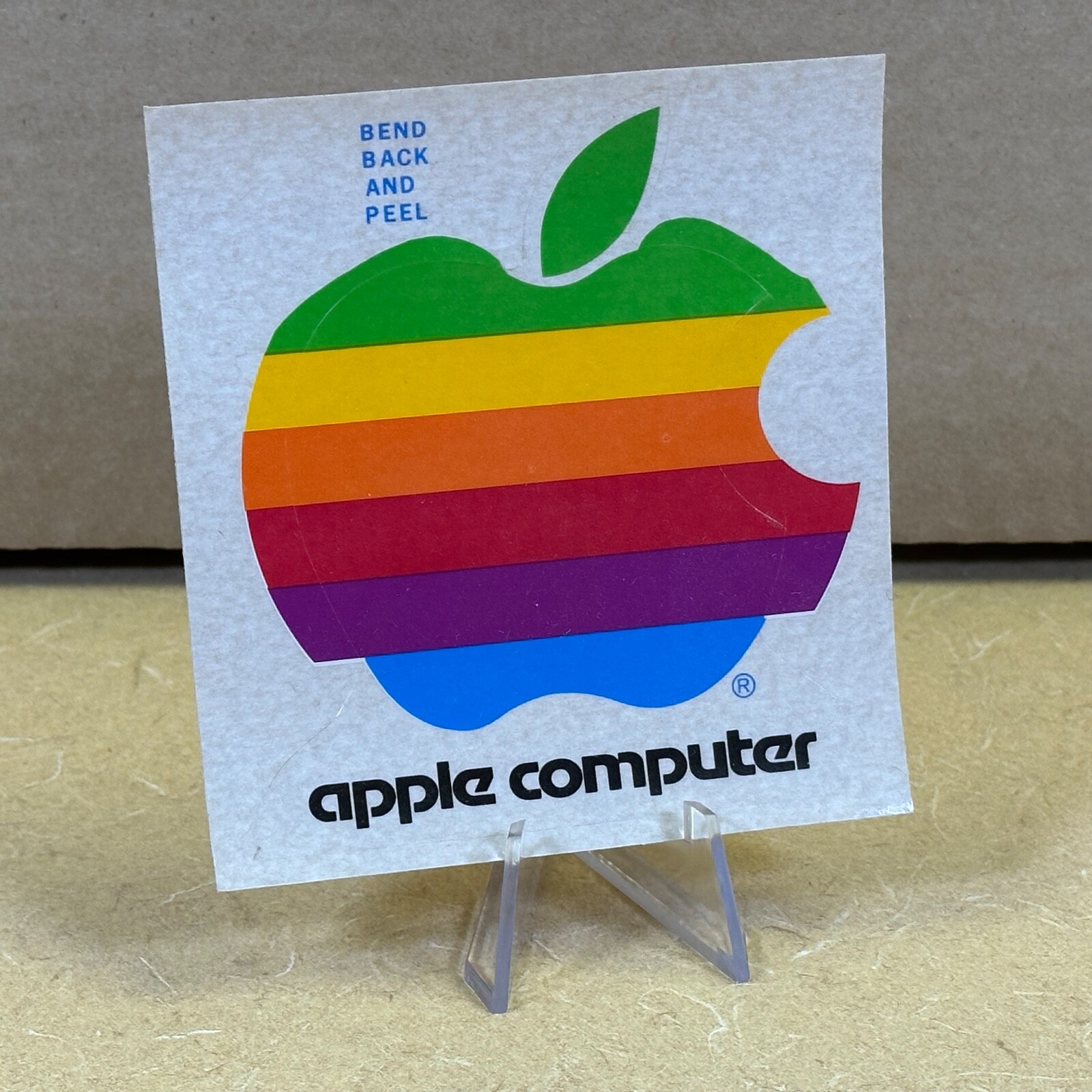 EARLY DAY APPLE STICKER "Bend back and peel" _ Authentic Original Apple RARE