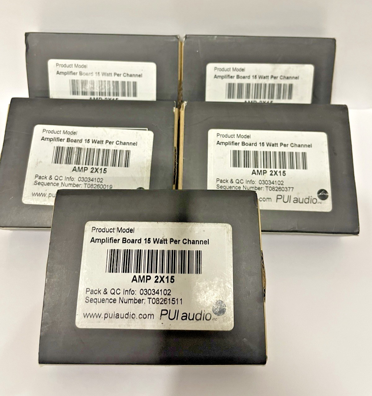PUI AUDIO AMP 2X15 Audio Amplifier Board Module AMP2X15- Lot of 5