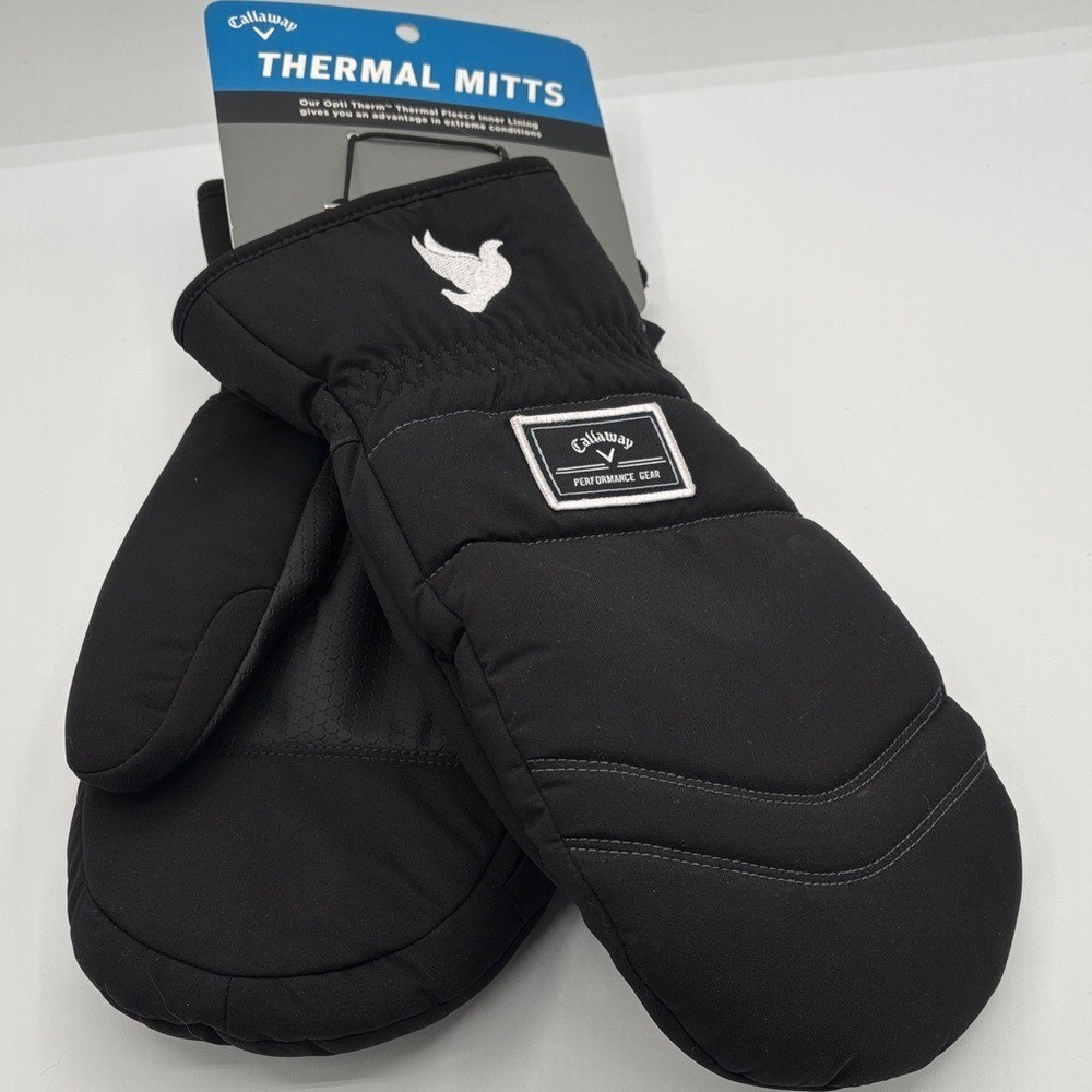 NWT Callaway Black Performance Thermal Mitts - One Size - Stay toasty!