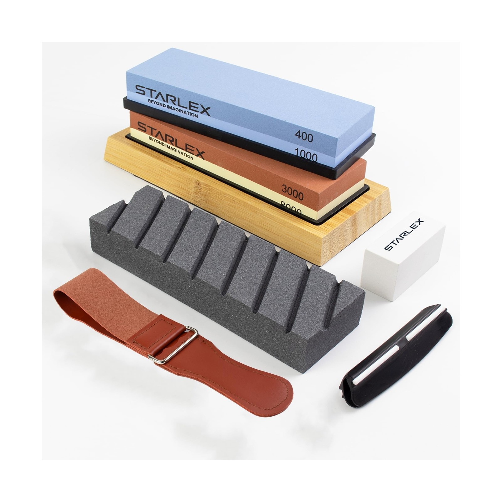 7 Piece Knife Sharpening Stone Set, Dual Grit Whetstone Kit, An... FAST USA SHIP
