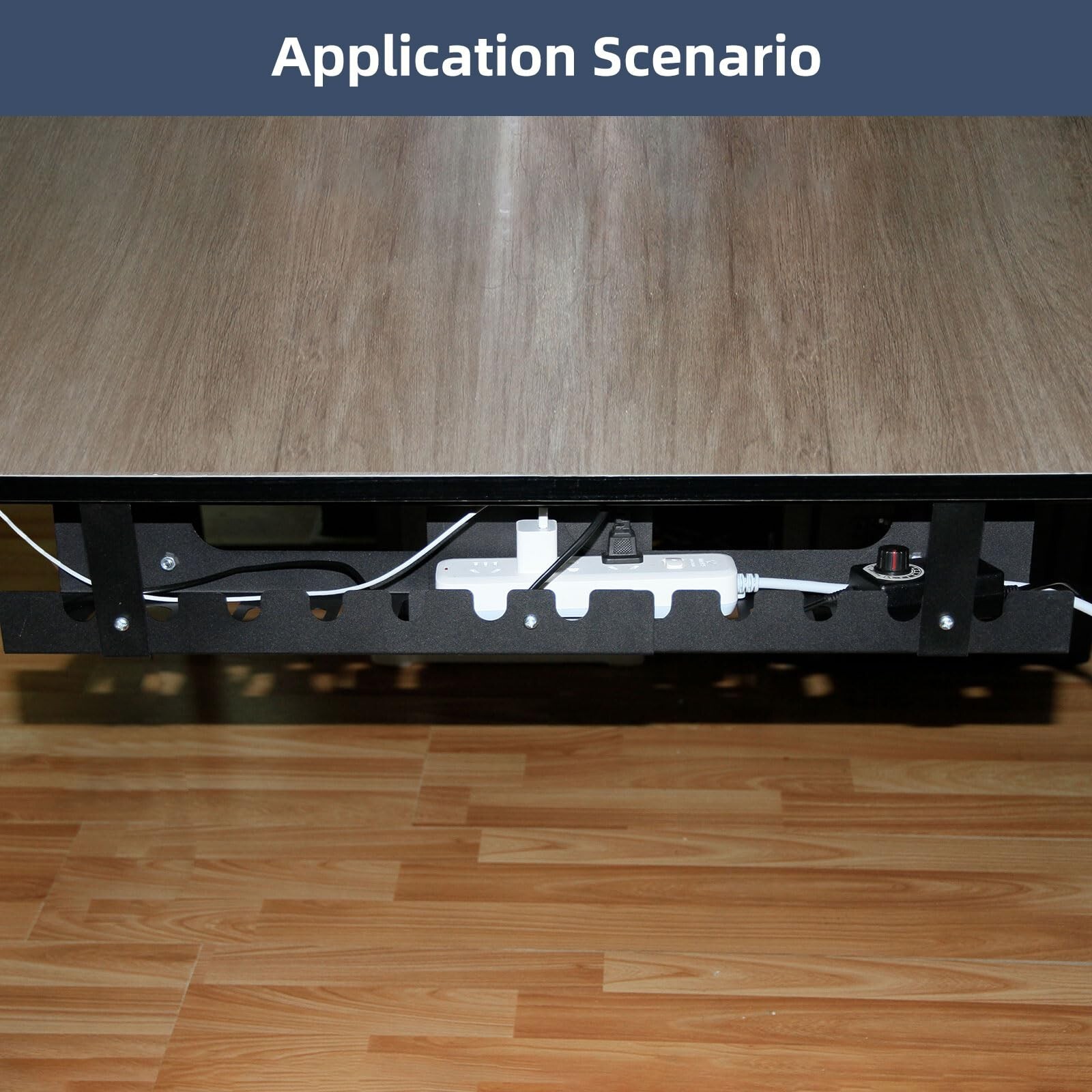 2 Pack Cable Management Under Desk Tray,Adjustable Length(15.7”-31.4”
