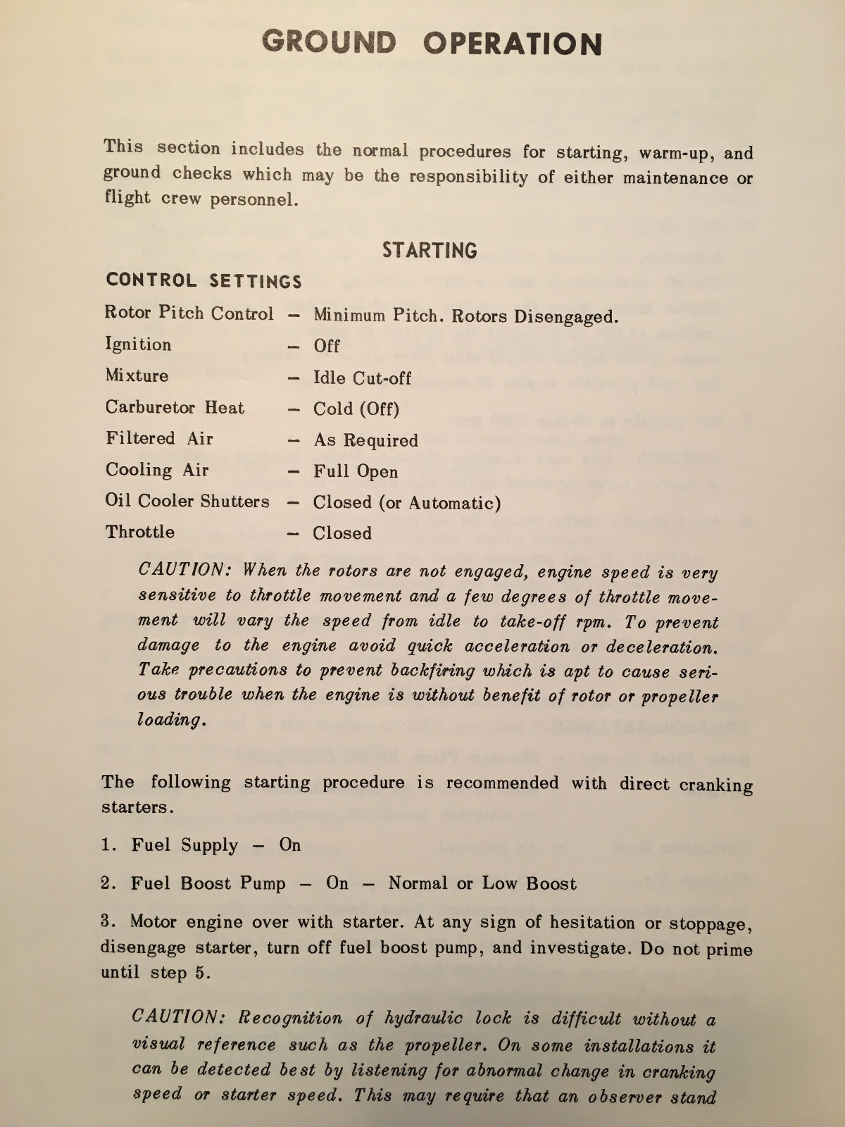 1955-1956 Pratt & Whitney Wasp S1H2 Engine Specific Operation Instructions