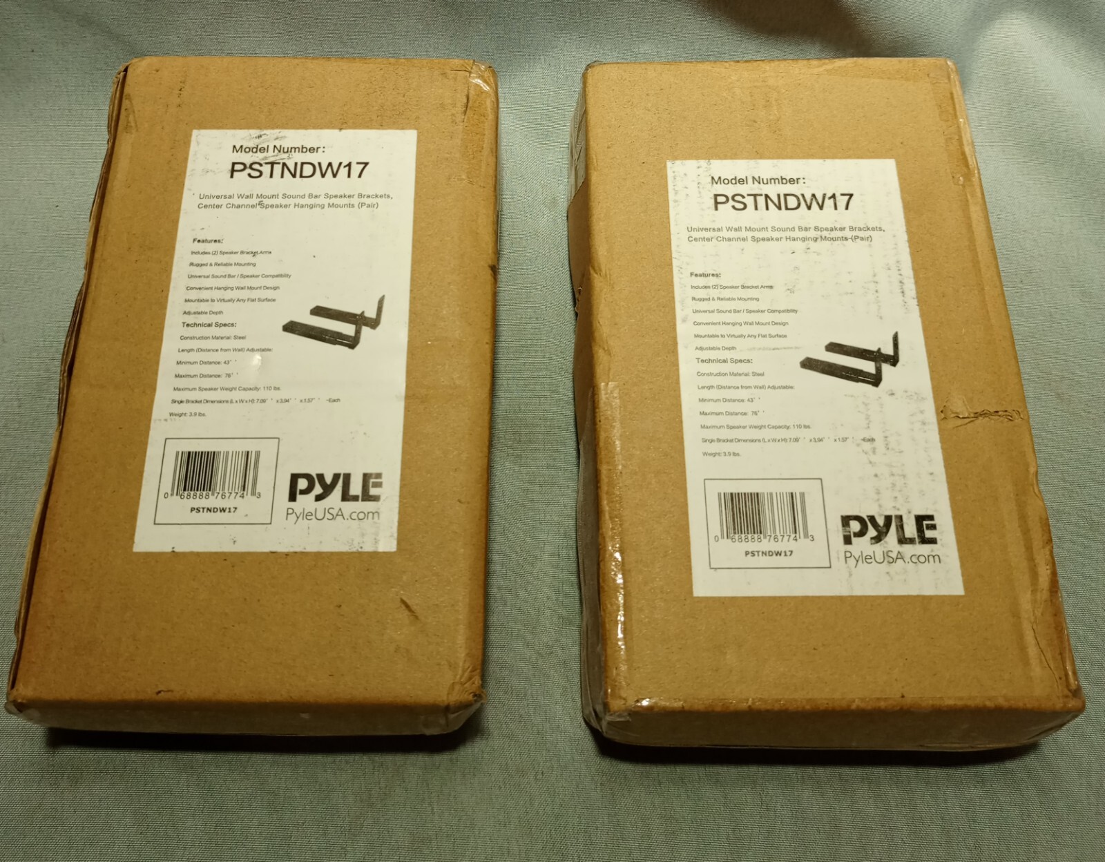 Lot Of 4 ( 2 In Each Box) Pyle PSTNDW17 Universal Wall Mount