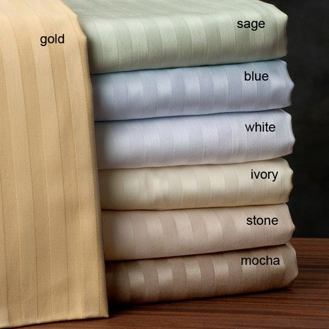 Soft 1 PC Fitted Sheet 1200TC Egyptian Cotton Stripe Colors US Sizes